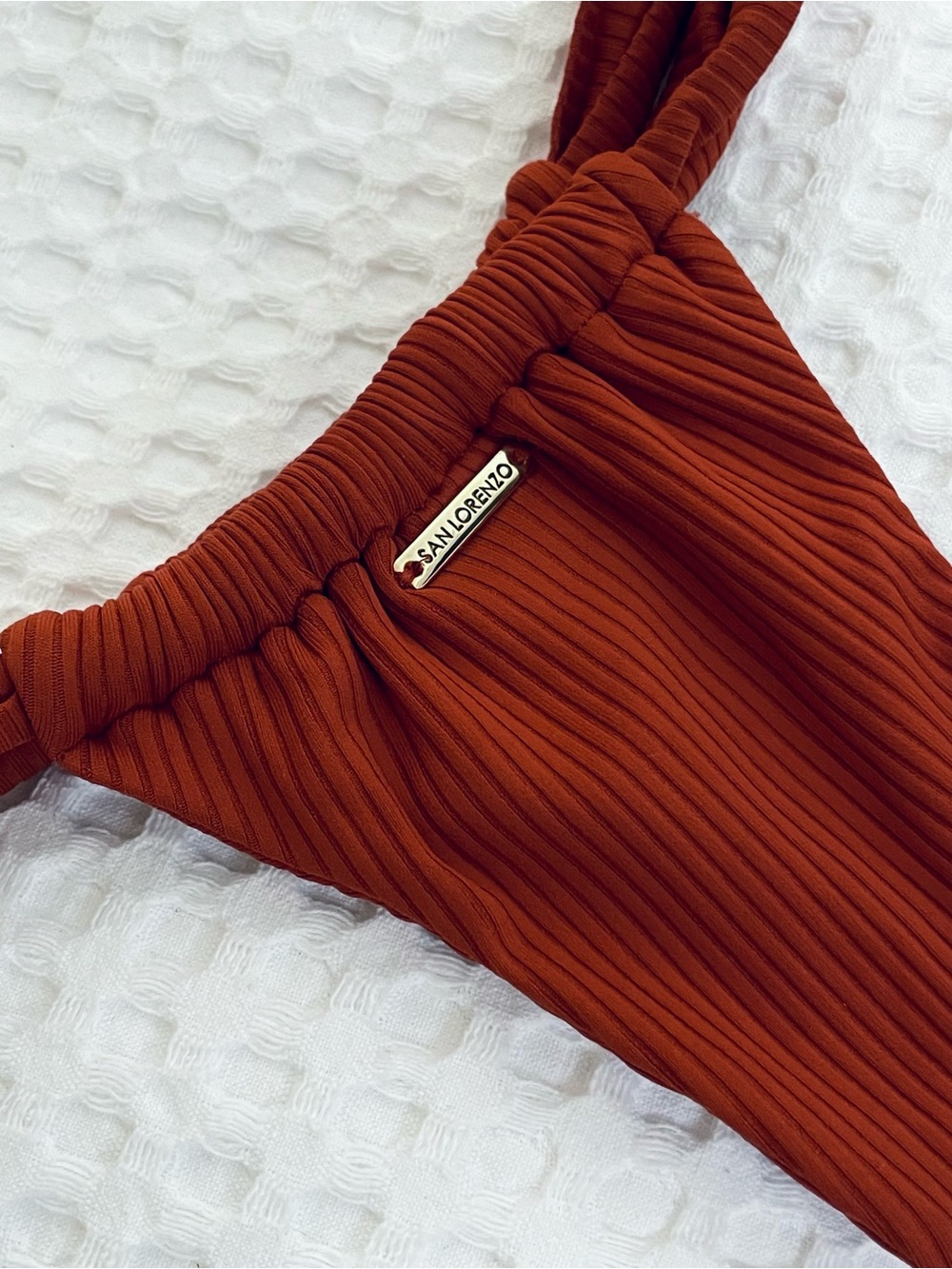 San Lorenzo Ribbed Rust Swim Bottoms BNWOT - Picture 3 of 4